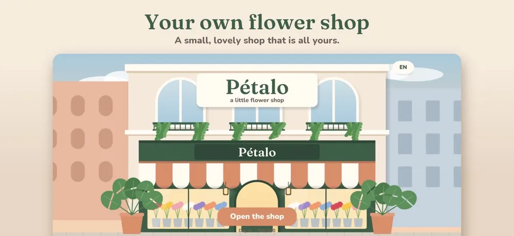 Pétalo shop front: your own flower shop