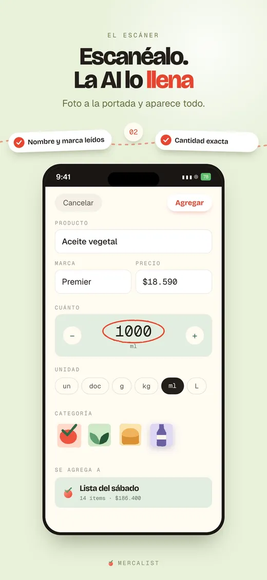 Mercalist: scan it, the AI fills it in